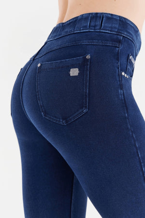 Freddy N.O.W dark denim blue stitch 7/8 ankle jeans – view 2