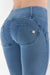 Light Denim Blue Stitch 3 Button High Waist Ankle Length