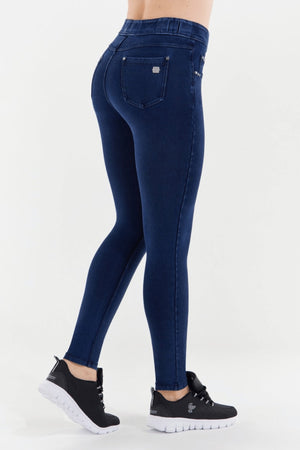 Freddy N.O.W dark denim blue stitch 7/8 ankle jeans – view 4