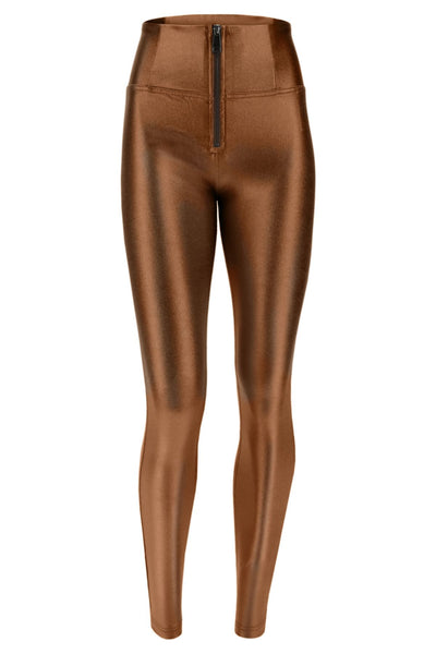 Freddy WR.UP metallic bronze copper skinny high waisted leggings Sz S NWT  RARE 3