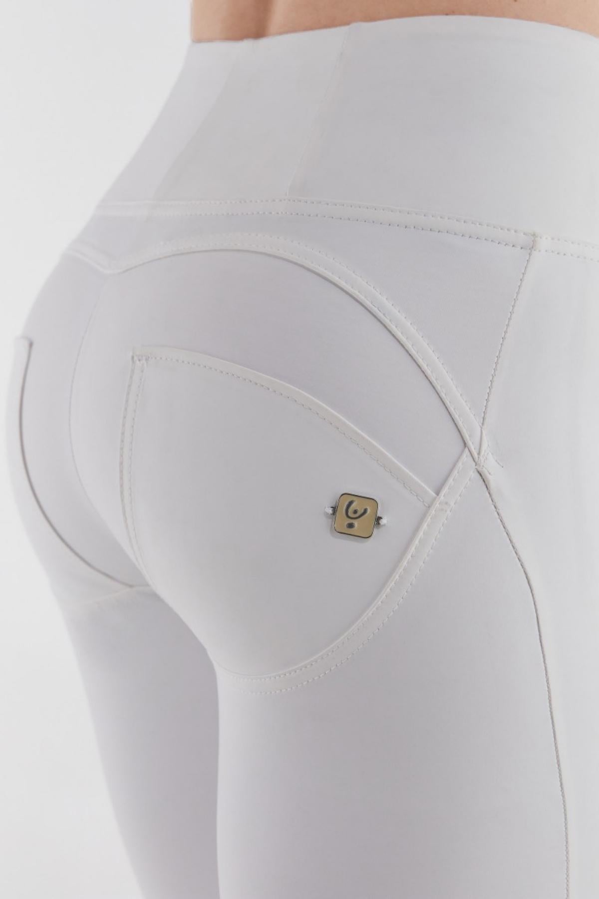 White Faux Leather High Waist Full Length 
