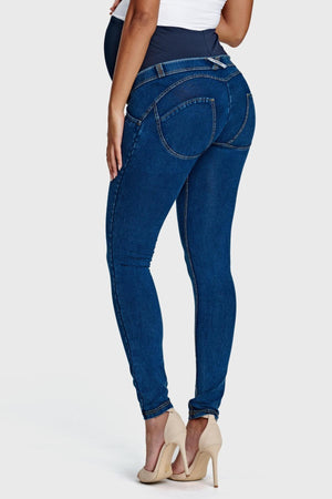 Freddy WR.UP® maternity dark denim yellow stitch jeans – view 4