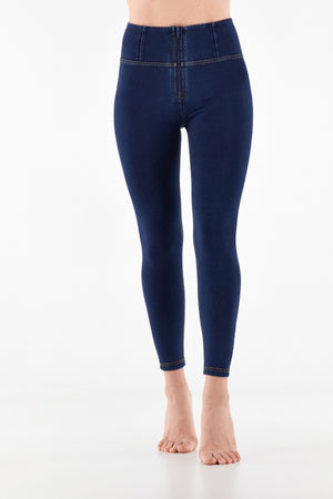 Freddy WR.UP® dark denim yellow stitch high waist jeans – view 5