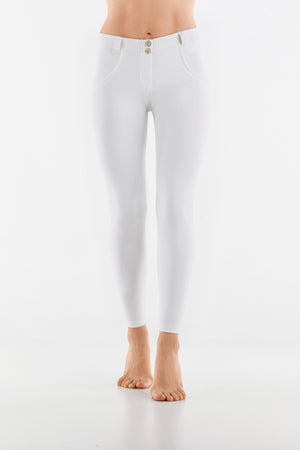 Freddy WR.UP® white faux leather mid rise trousers – view 4