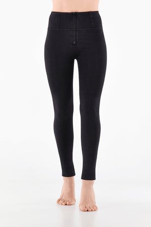 Freddy WR.UP® black denim black stitch high rise super skinny jeans – view 4