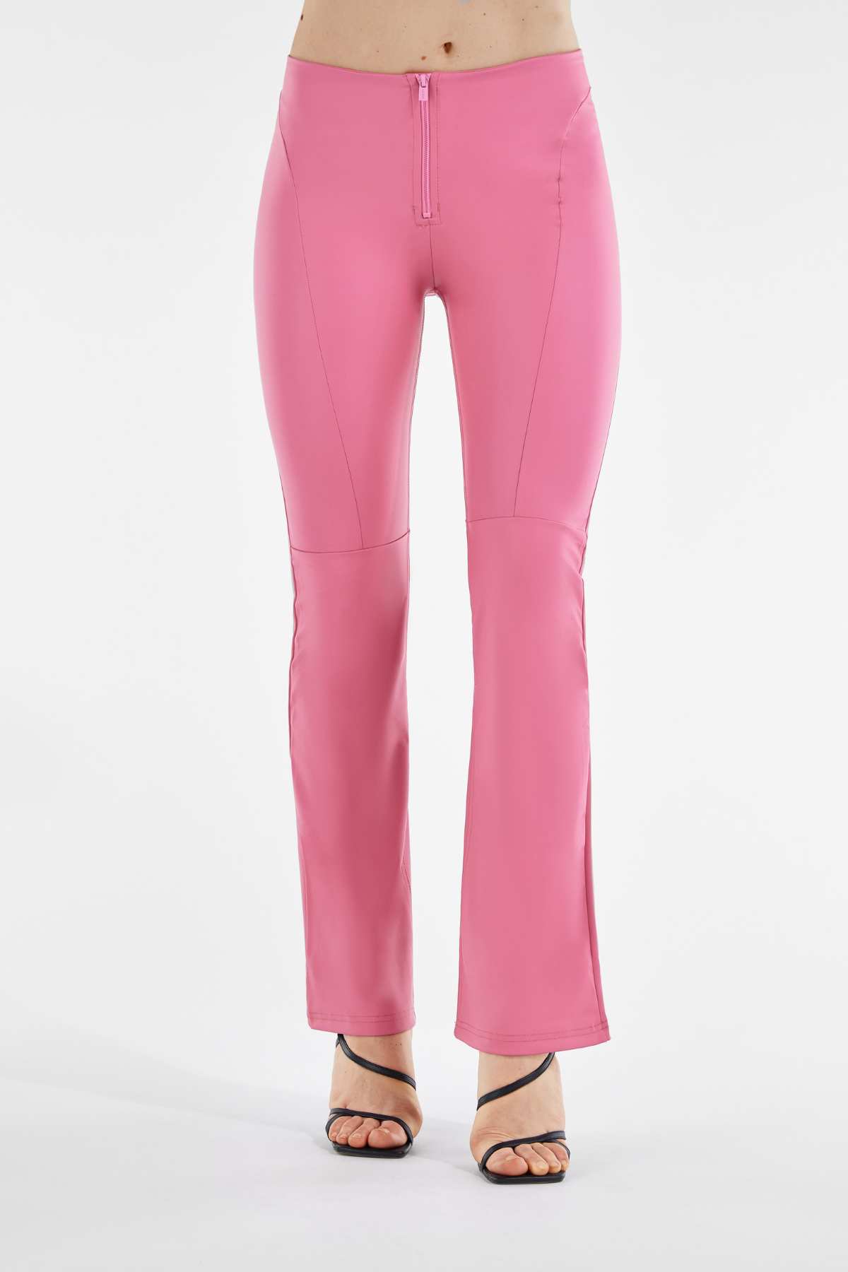 Hot Pink Basic Jersey Flared Trouser  Outfits with leggings, Hot pink  outfit, Flare trousers