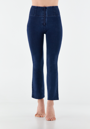 Freddy WR.UP® dark denim blue stitch high waist bootcut ankle jeans – view 2