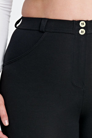 Freddy WR.UP® hourglass fit black cotton mid rise trousers – view 11