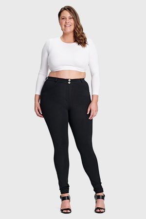 Freddy WR.UP® hourglass fit black cotton mid rise trousers – view 6