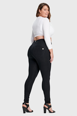 Freddy WR.UP® hourglass fit black cotton mid rise trousers – view 7