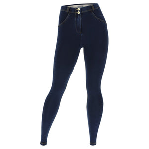 Freddy WR.UP® curvy fit dark denim yellow stitch ankle jeans – view 5