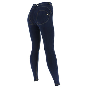 Freddy WR.UP® hourglass fit dark denim yellow stitch jeans – view 6