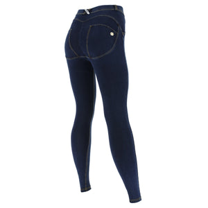 Freddy WR.UP® curvy fit dark denim yellow stitch ankle jeans – view 6
