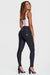 BLACK DENIM 3 BUTTON HIGH RISE