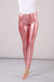 Ballet Pink Metallic Faux Leather High Rise
