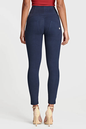 Freddy WR.UP® navy cotton high waist ankle trousers – view 5