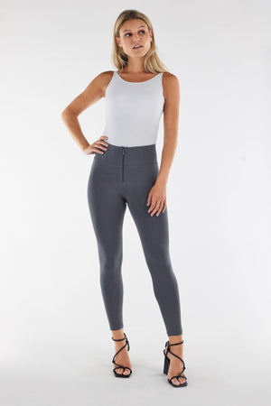 Freddy WR.UP® grey cotton high rise ankle trousers – view 4