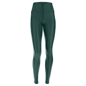 Freddy WR.UP® bottle green faux leather high waist trousers – view 6